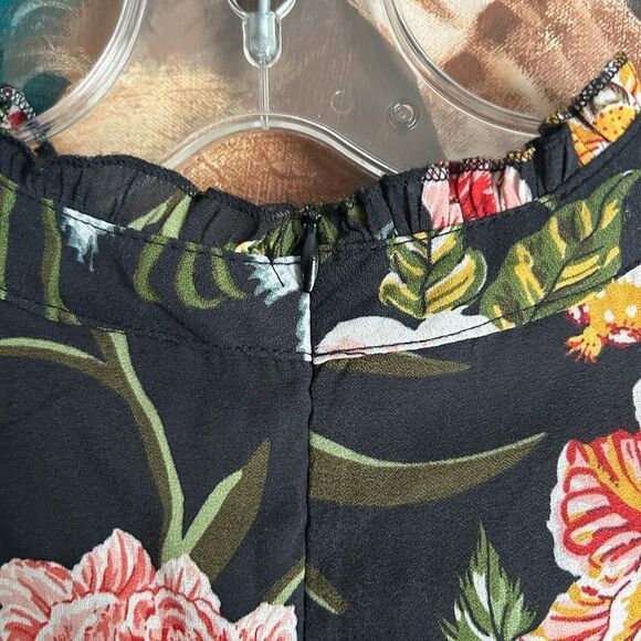 Twik by Simons Black Floral Long Sleeve Dress M - Picture 13 of 16